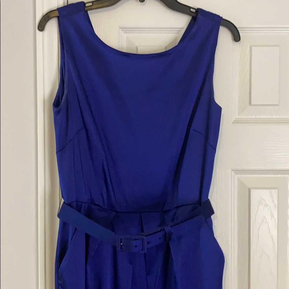 Royal blue satin dress WITH POCKETS